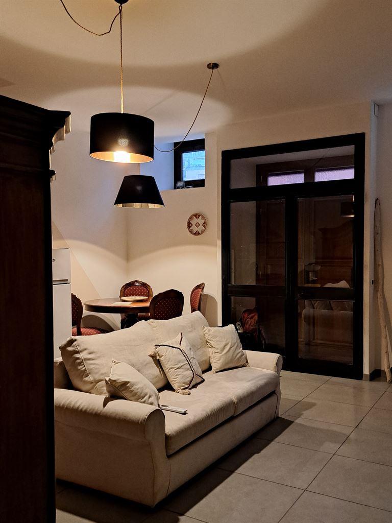 downstairs