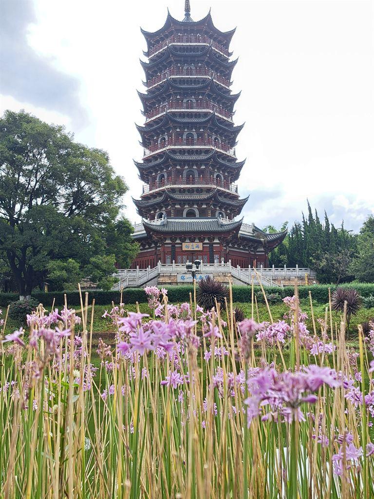 pagoda&flowers